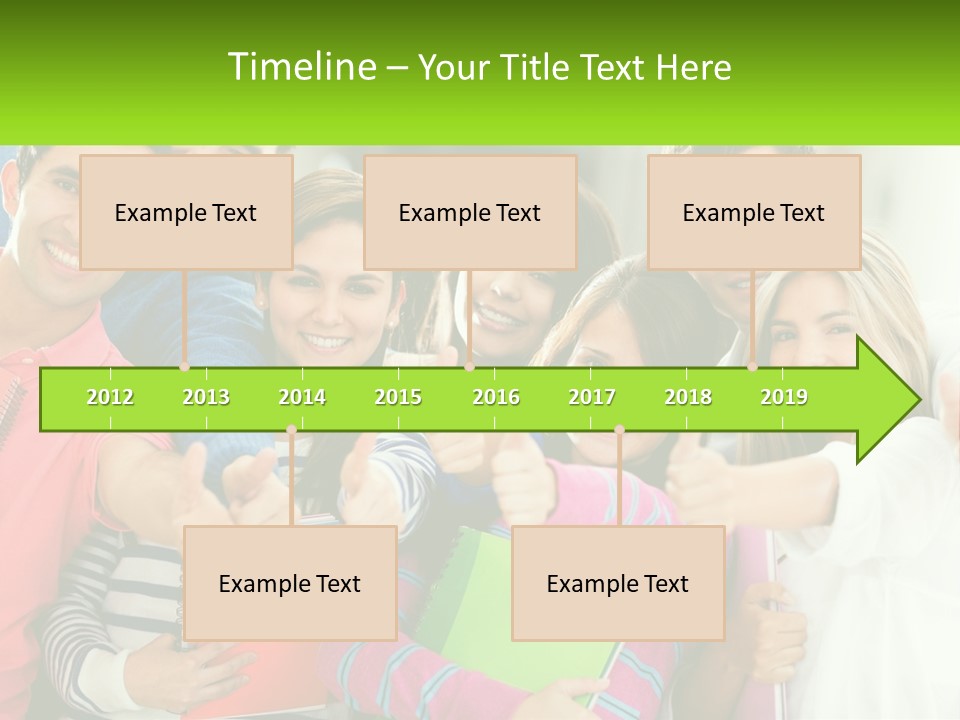 A Group Of Young People Giving Thumbs Up PowerPoint Template