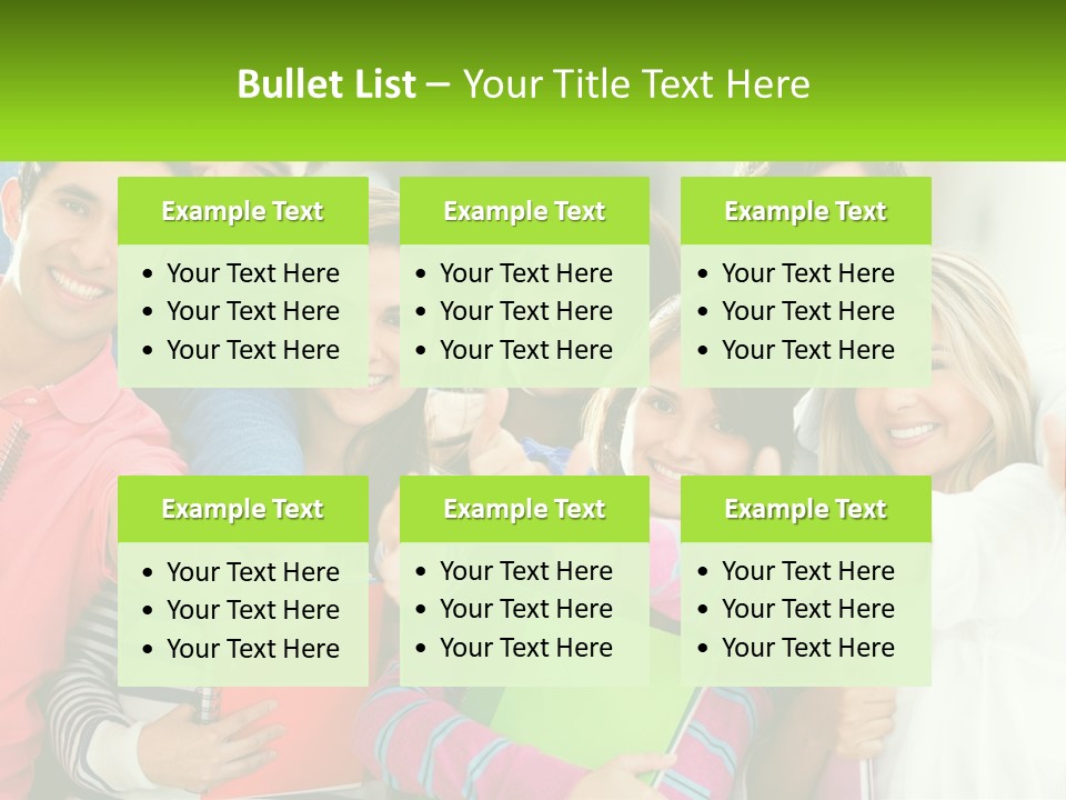A Group Of Young People Giving Thumbs Up PowerPoint Template