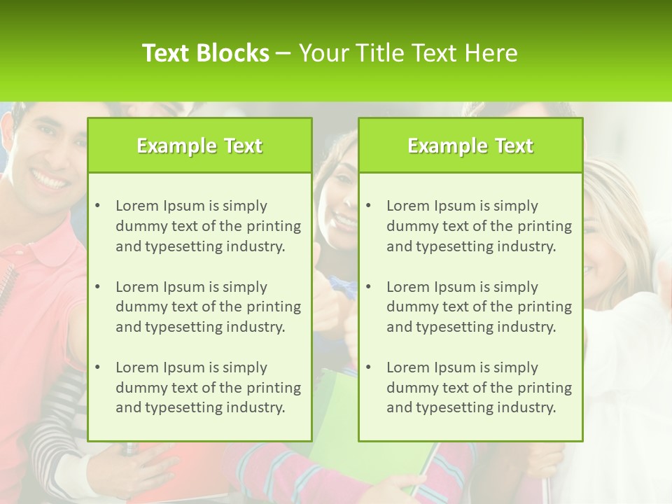 A Group Of Young People Giving Thumbs Up PowerPoint Template