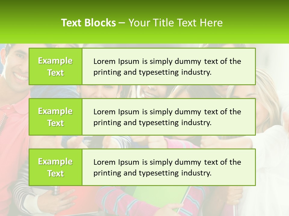 A Group Of Young People Giving Thumbs Up PowerPoint Template