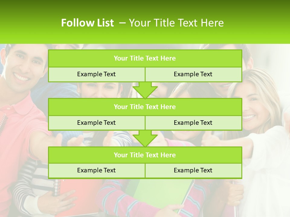 A Group Of Young People Giving Thumbs Up PowerPoint Template