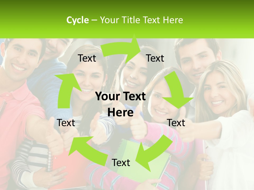 A Group Of Young People Giving Thumbs Up PowerPoint Template