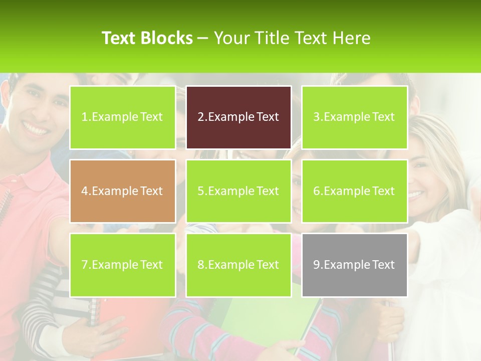 A Group Of Young People Giving Thumbs Up PowerPoint Template
