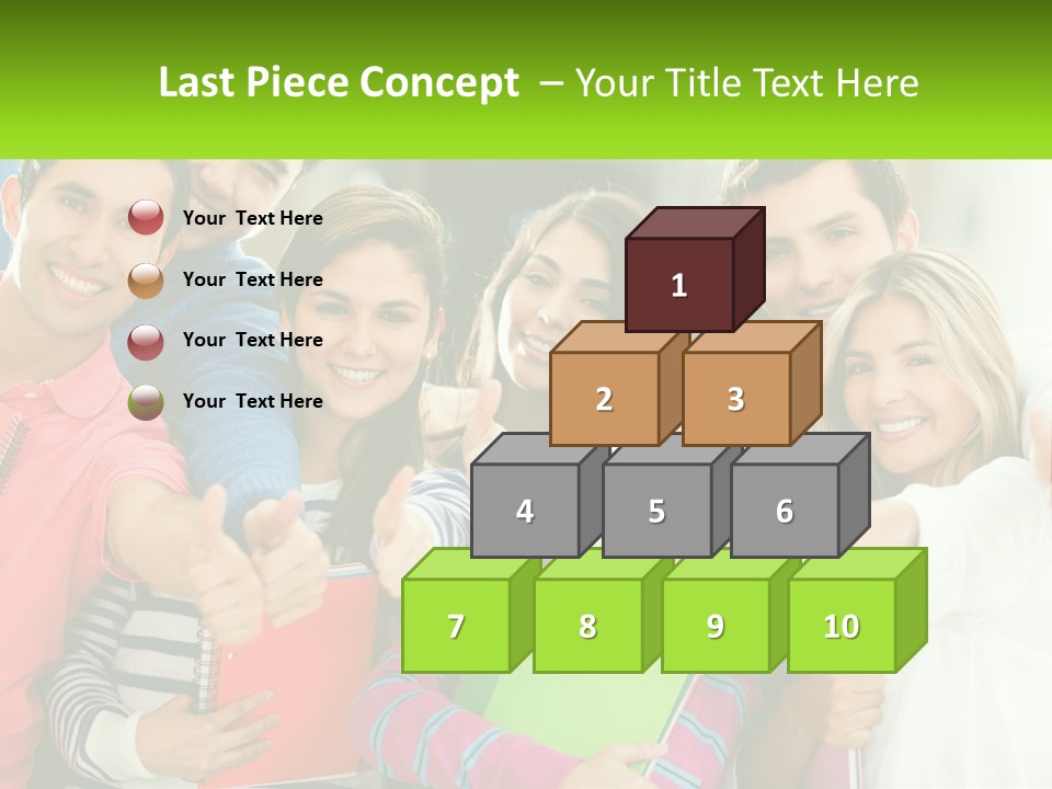 A Group Of Young People Giving Thumbs Up PowerPoint Template