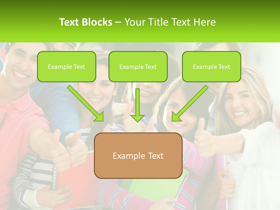 A Group Of Young People Giving Thumbs Up PowerPoint Template