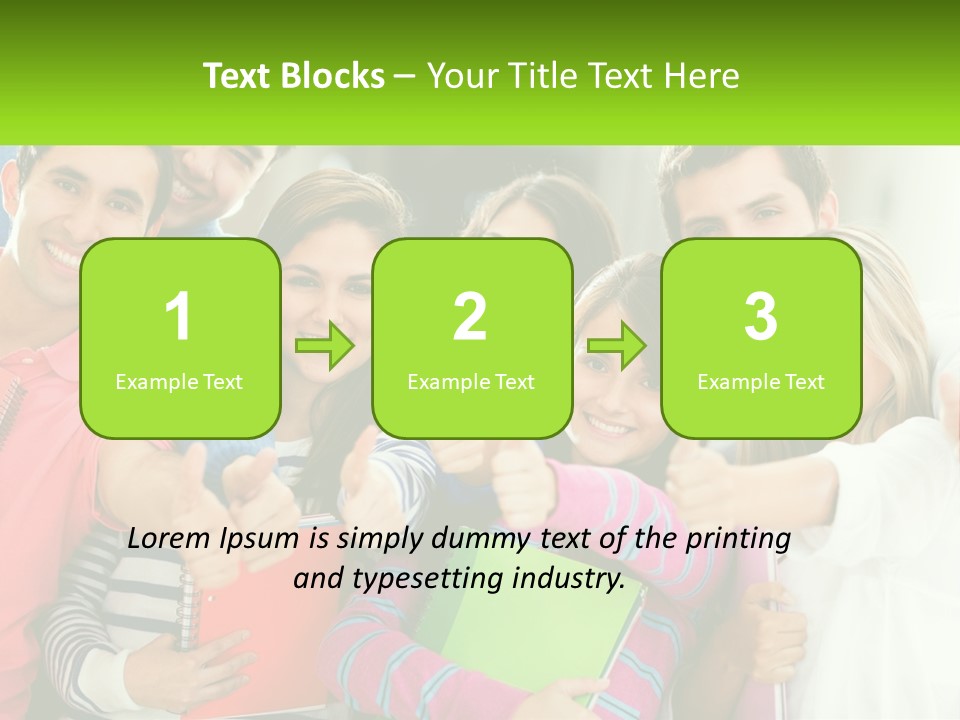A Group Of Young People Giving Thumbs Up PowerPoint Template