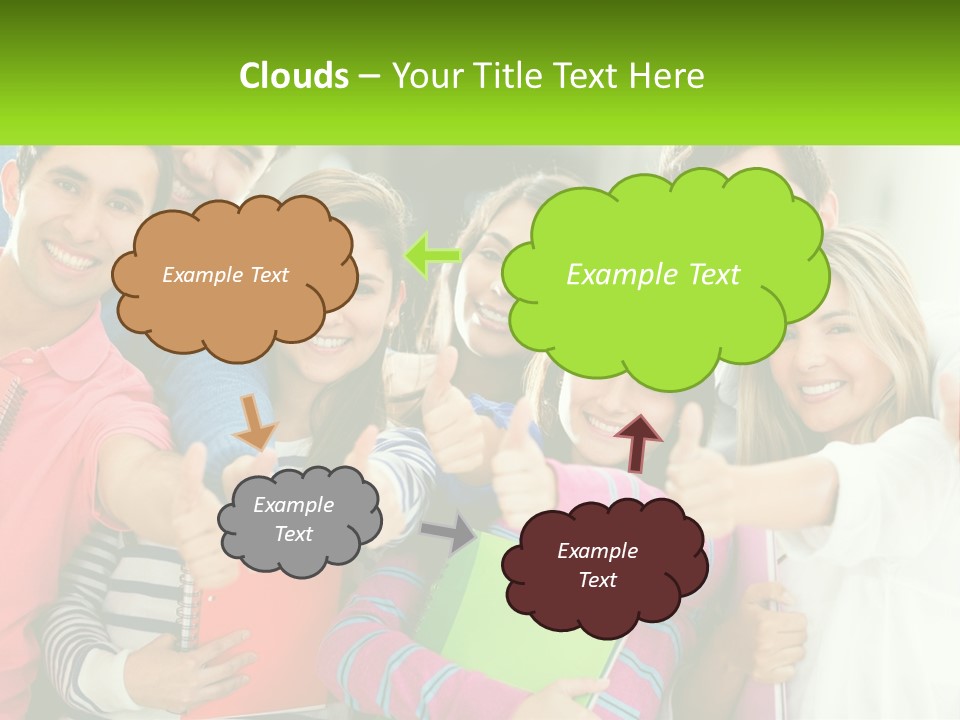 A Group Of Young People Giving Thumbs Up PowerPoint Template