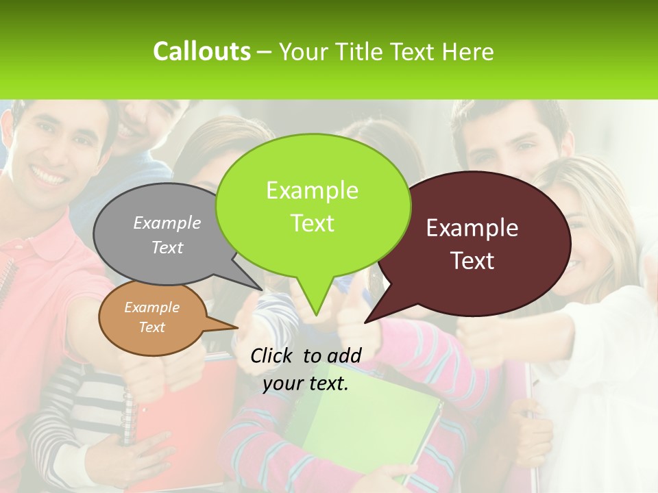 A Group Of Young People Giving Thumbs Up PowerPoint Template