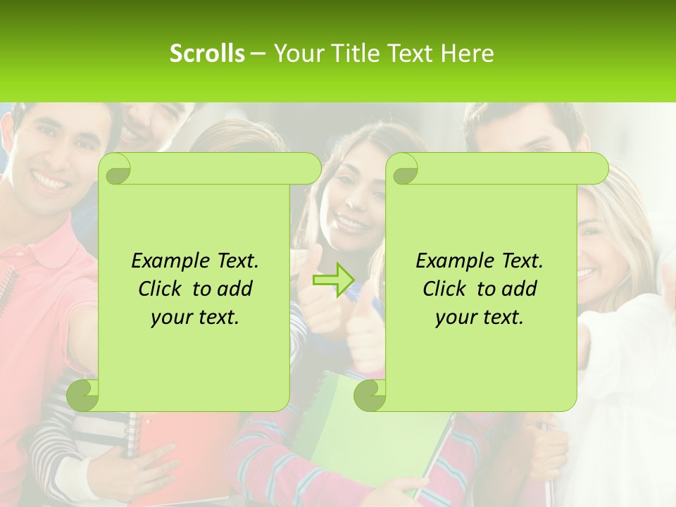 A Group Of Young People Giving Thumbs Up PowerPoint Template