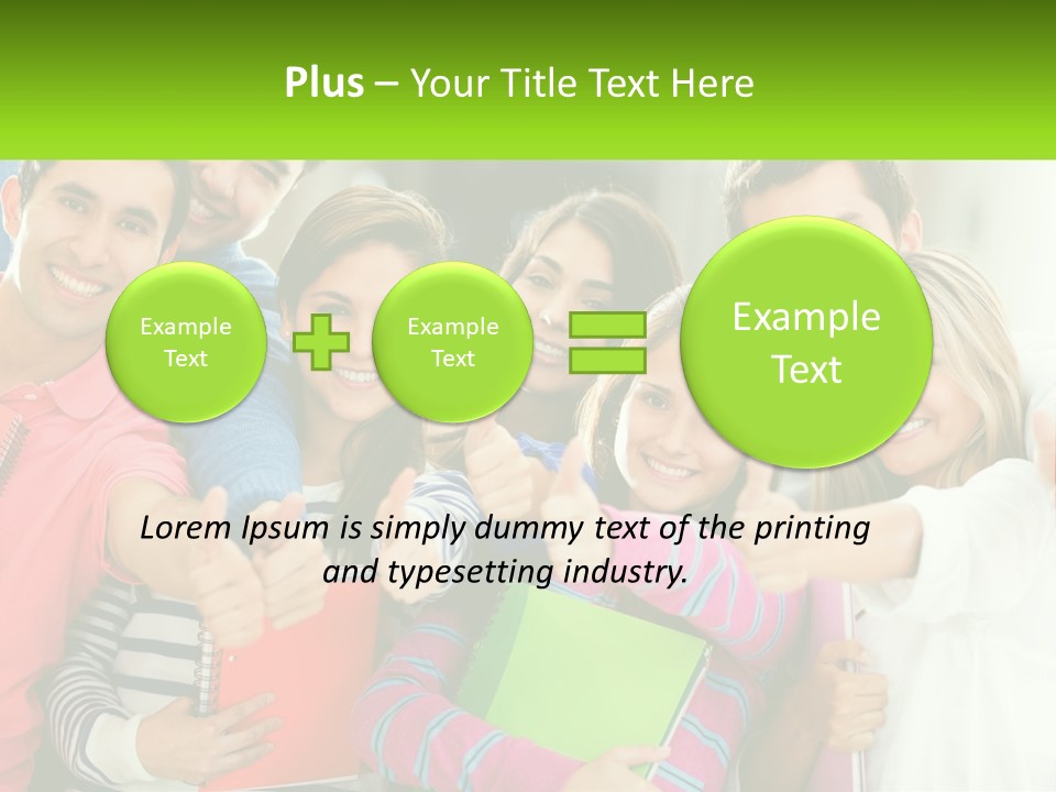 A Group Of Young People Giving Thumbs Up PowerPoint Template