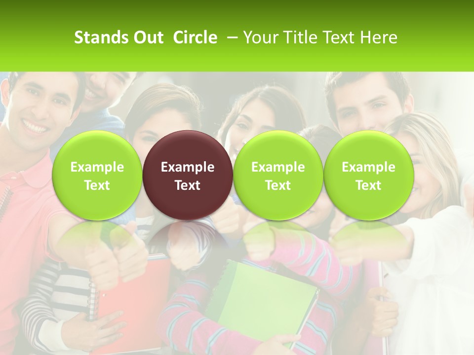 A Group Of Young People Giving Thumbs Up PowerPoint Template