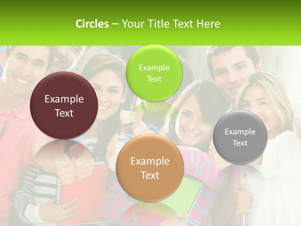 A Group Of Young People Giving Thumbs Up PowerPoint Template