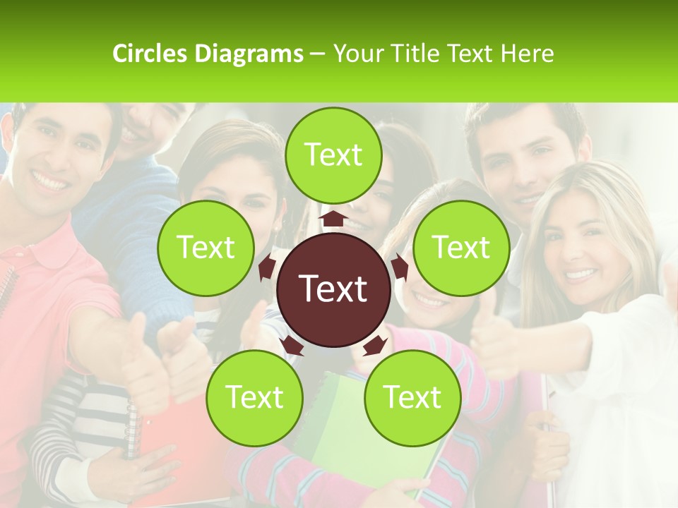 A Group Of Young People Giving Thumbs Up PowerPoint Template