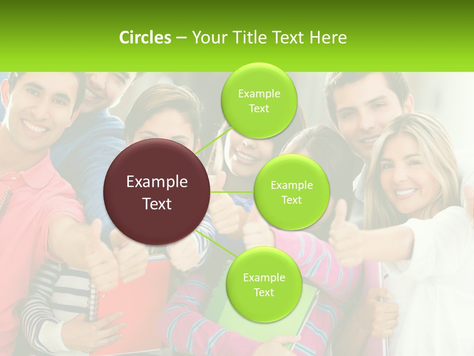 A Group Of Young People Giving Thumbs Up PowerPoint Template