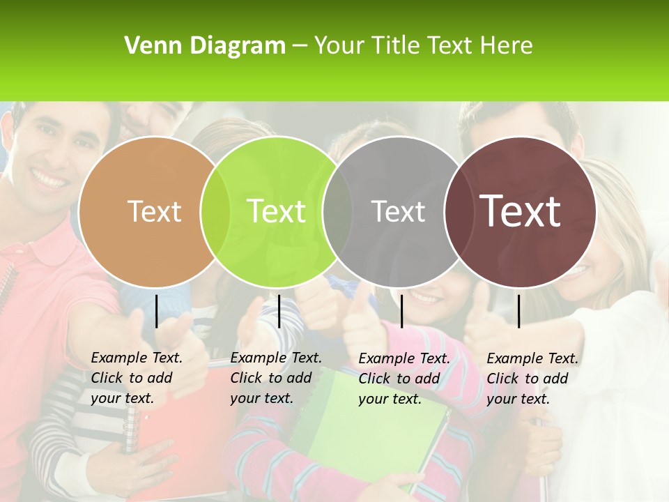 A Group Of Young People Giving Thumbs Up PowerPoint Template