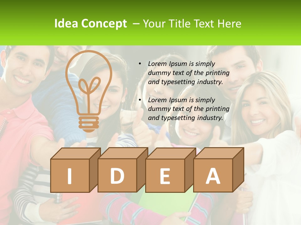 A Group Of Young People Giving Thumbs Up PowerPoint Template
