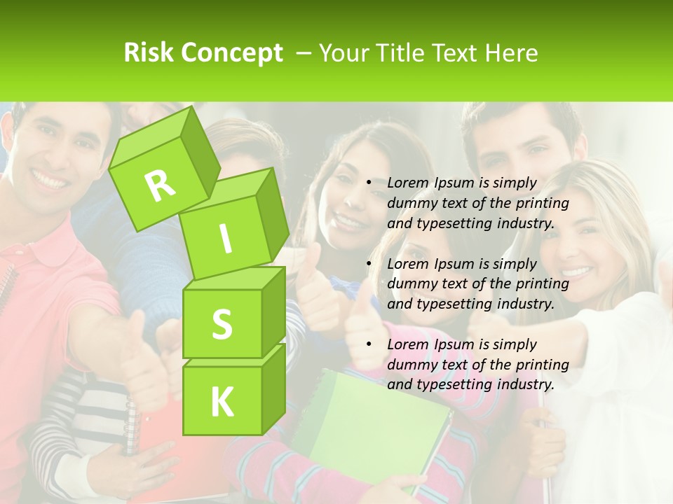 A Group Of Young People Giving Thumbs Up PowerPoint Template