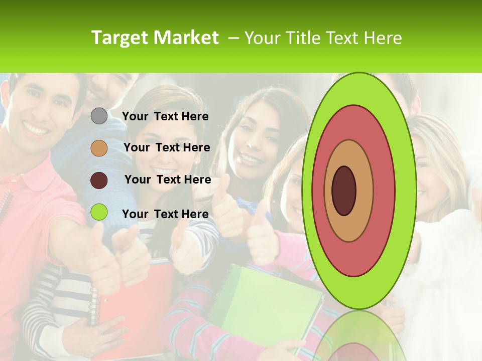A Group Of Young People Giving Thumbs Up PowerPoint Template