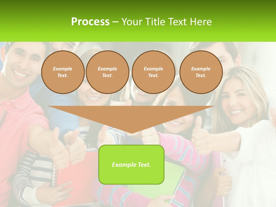 A Group Of Young People Giving Thumbs Up PowerPoint Template