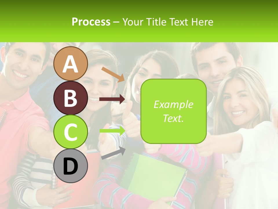 A Group Of Young People Giving Thumbs Up PowerPoint Template
