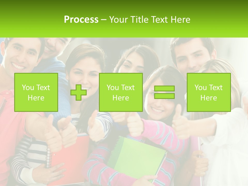 A Group Of Young People Giving Thumbs Up PowerPoint Template