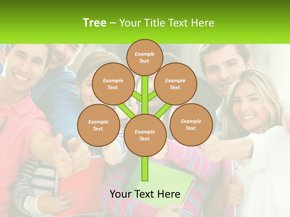 A Group Of Young People Giving Thumbs Up PowerPoint Template