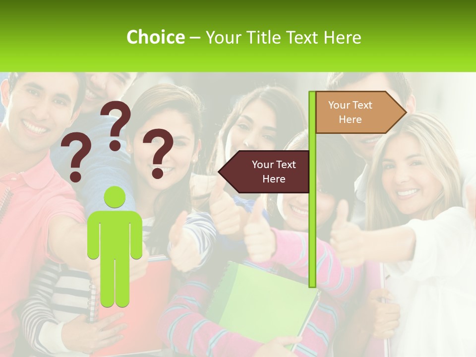 A Group Of Young People Giving Thumbs Up PowerPoint Template