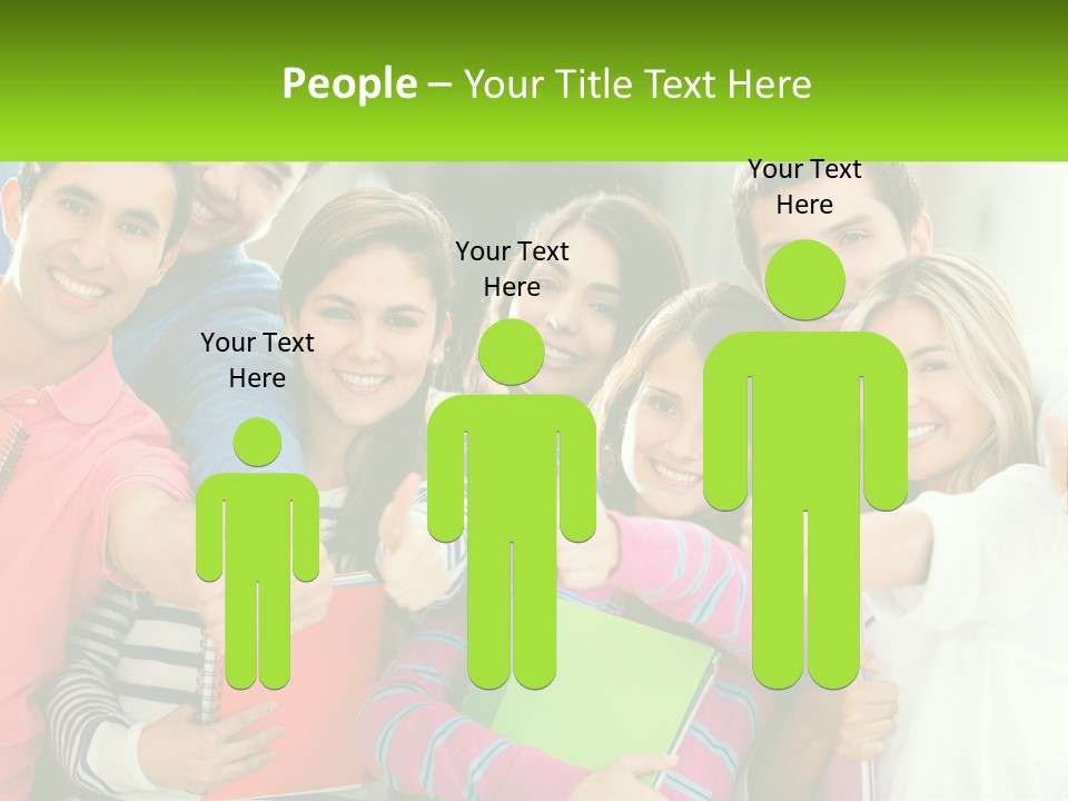 A Group Of Young People Giving Thumbs Up PowerPoint Template