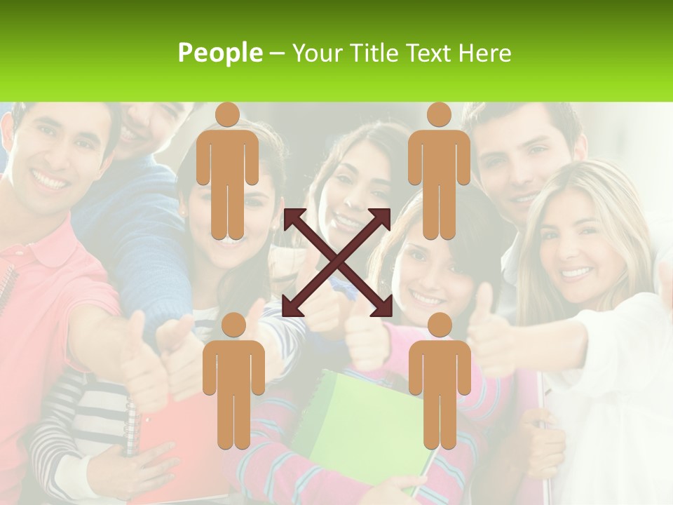 A Group Of Young People Giving Thumbs Up PowerPoint Template