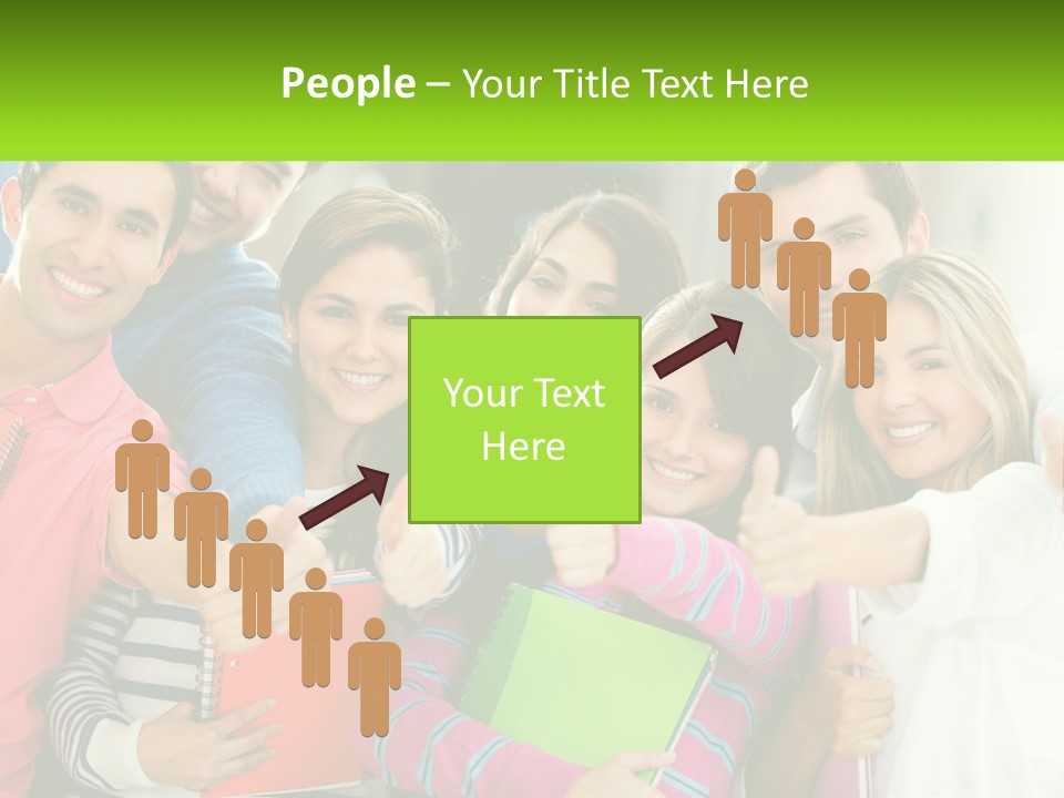 A Group Of Young People Giving Thumbs Up PowerPoint Template
