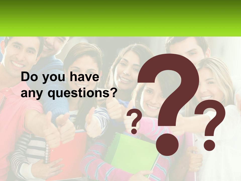 A Group Of Young People Giving Thumbs Up PowerPoint Template