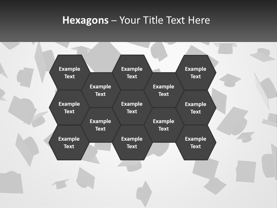 A Group Of Graduation Caps Flying In The Air PowerPoint Template