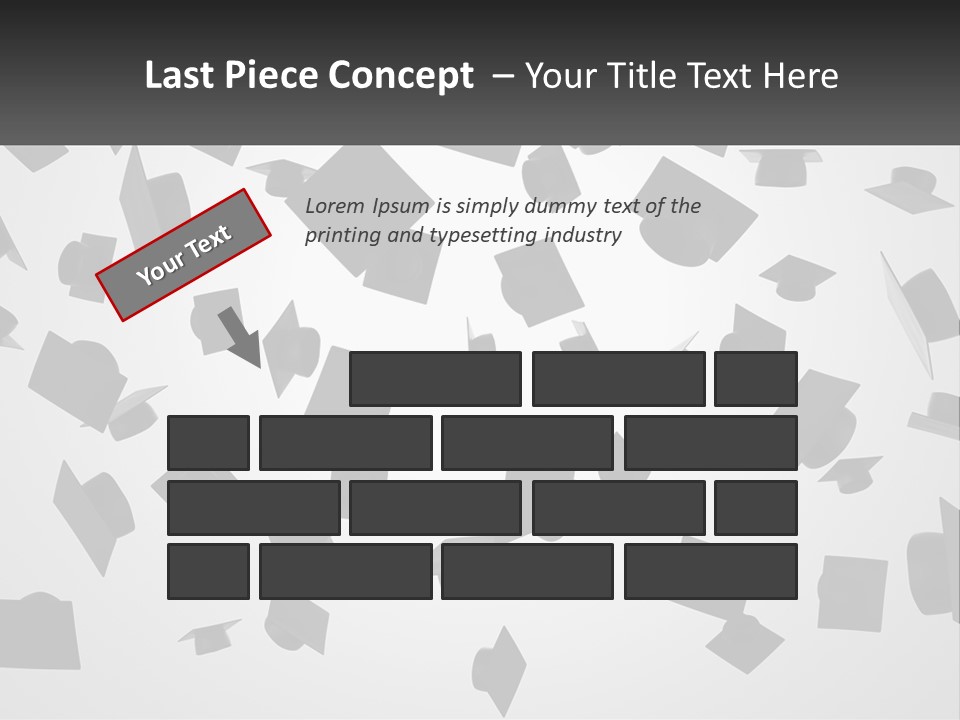 A Group Of Graduation Caps Flying In The Air PowerPoint Template