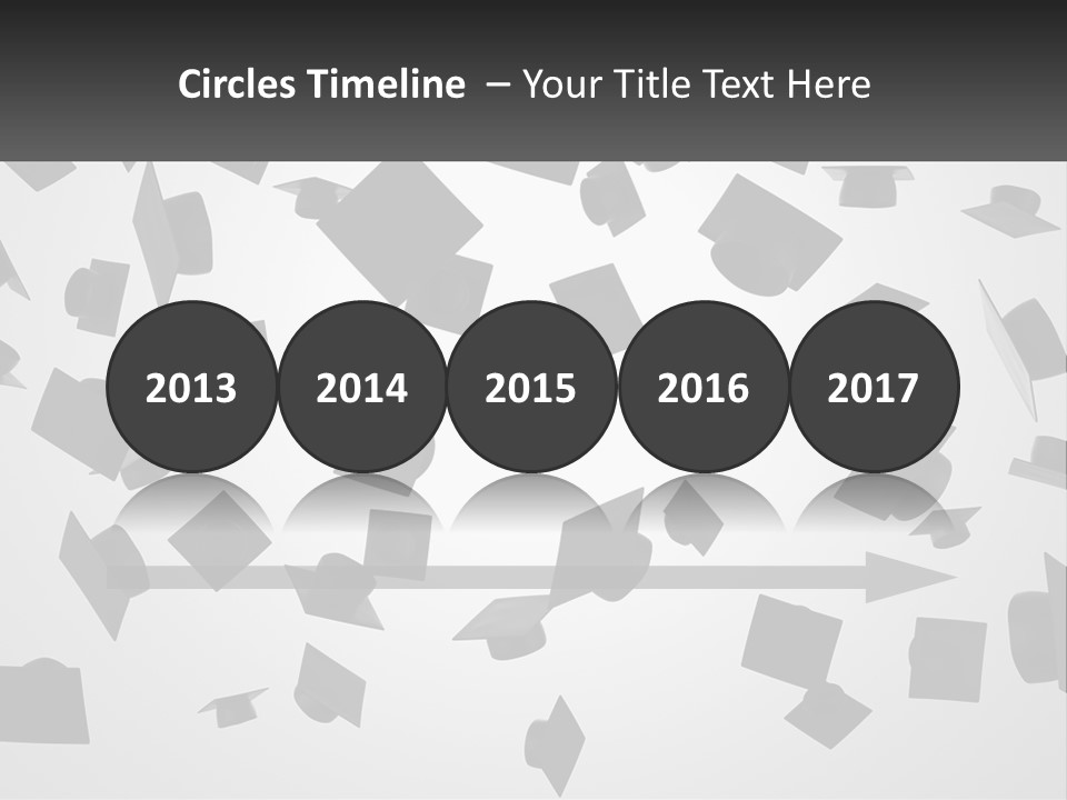 A Group Of Graduation Caps Flying In The Air PowerPoint Template