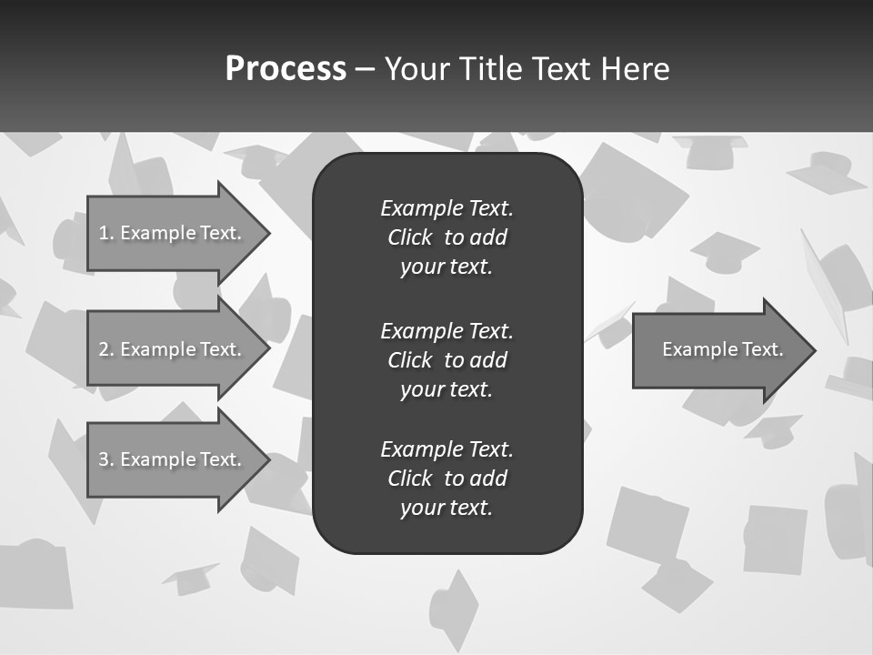 A Group Of Graduation Caps Flying In The Air PowerPoint Template
