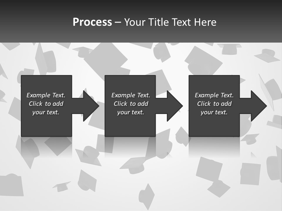 A Group Of Graduation Caps Flying In The Air PowerPoint Template
