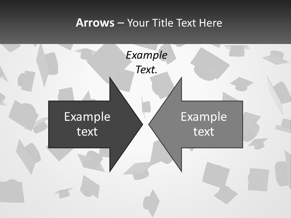 A Group Of Graduation Caps Flying In The Air PowerPoint Template