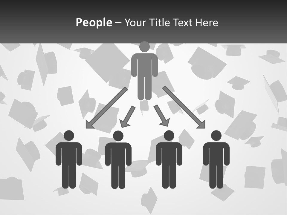 A Group Of Graduation Caps Flying In The Air PowerPoint Template