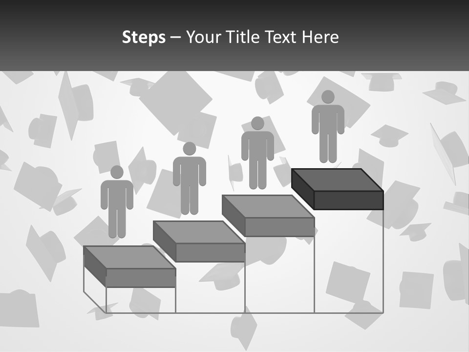 A Group Of Graduation Caps Flying In The Air PowerPoint Template