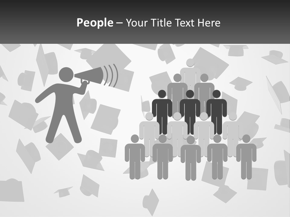 A Group Of Graduation Caps Flying In The Air PowerPoint Template