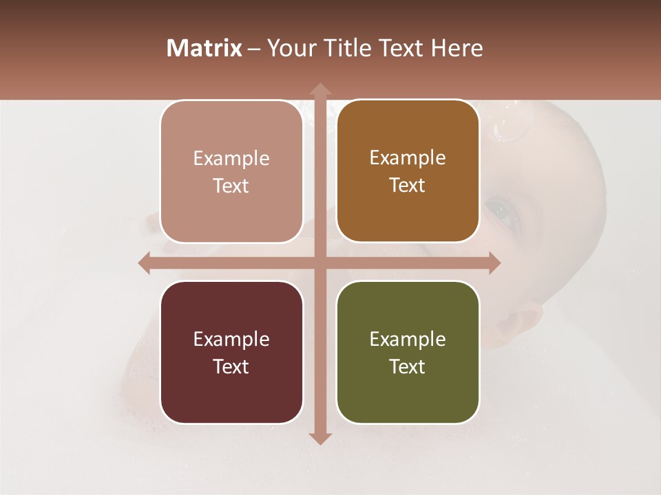 A Baby In A Bathtub With Bubbles Of Water PowerPoint Template
