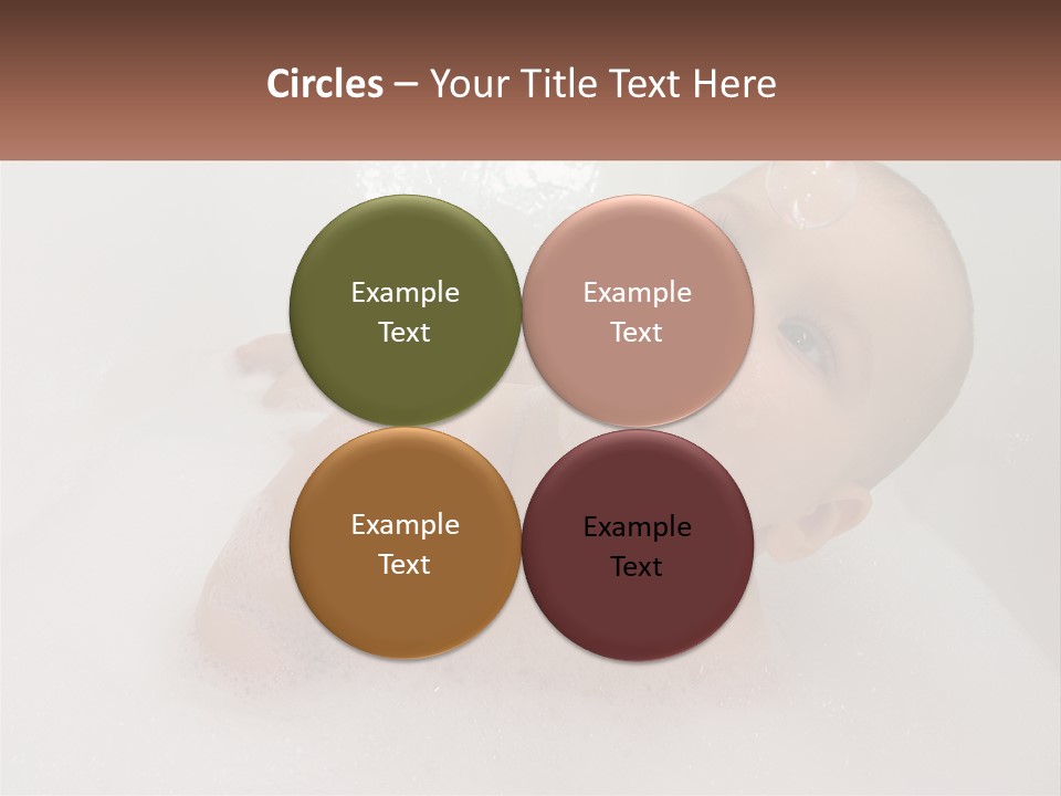 A Baby In A Bathtub With Bubbles Of Water PowerPoint Template