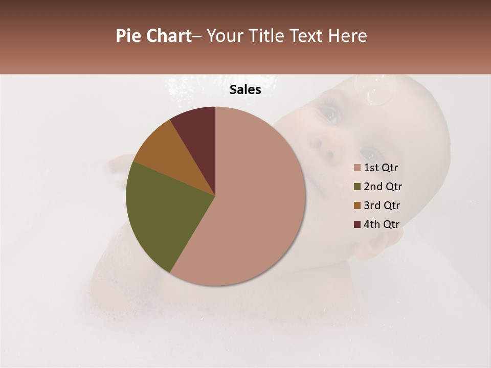 A Baby In A Bathtub With Bubbles Of Water PowerPoint Template