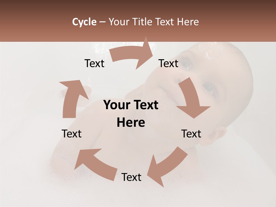 A Baby In A Bathtub With Bubbles Of Water PowerPoint Template