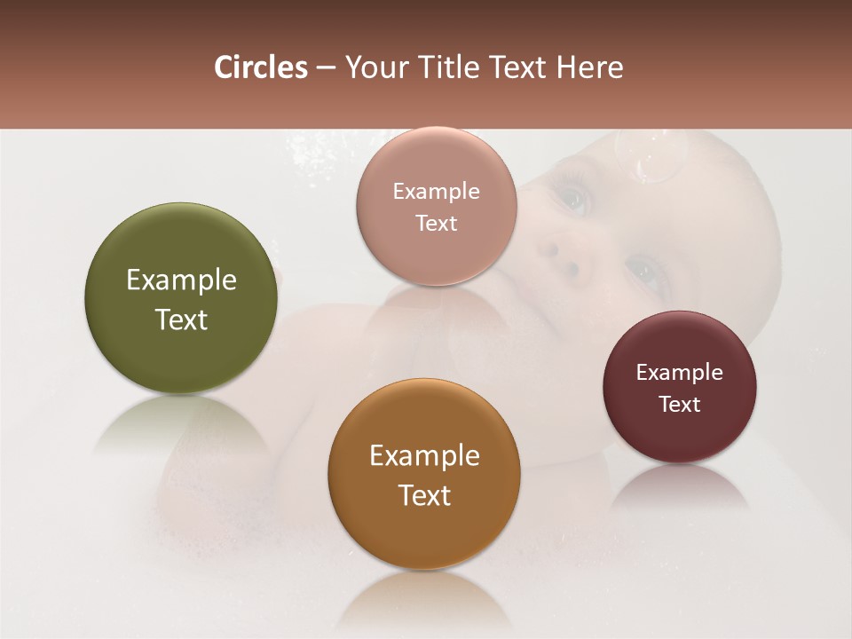 A Baby In A Bathtub With Bubbles Of Water PowerPoint Template
