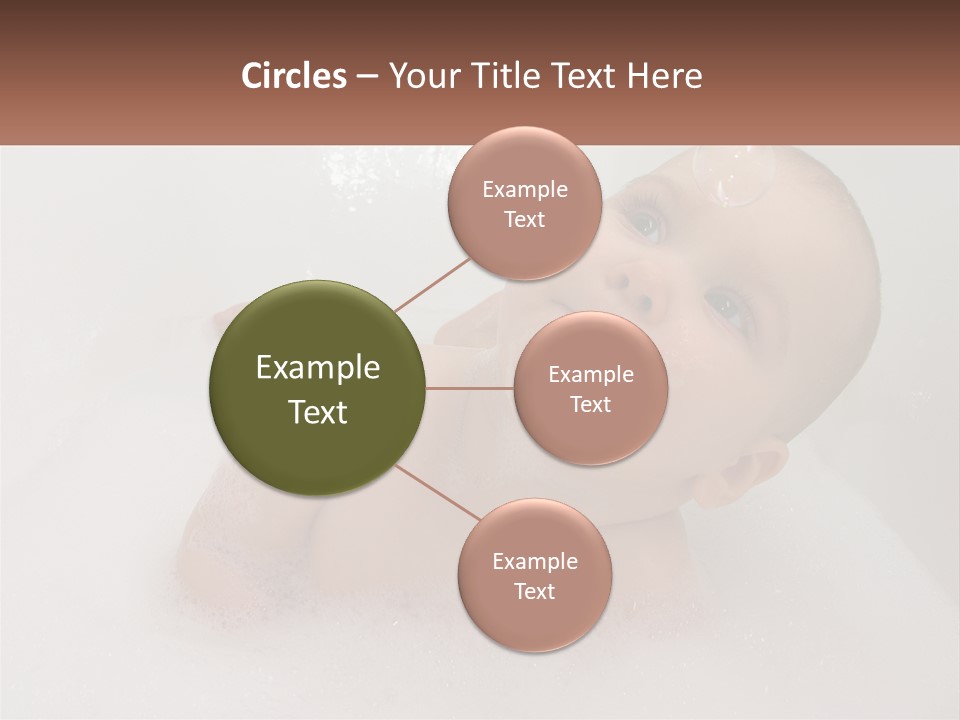 A Baby In A Bathtub With Bubbles Of Water PowerPoint Template