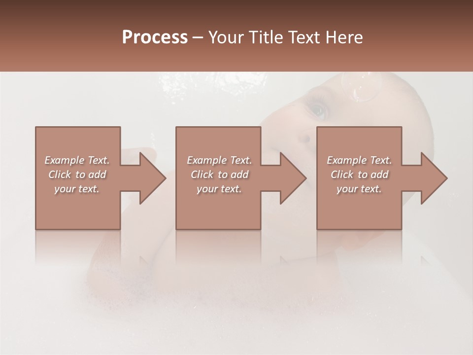 A Baby In A Bathtub With Bubbles Of Water PowerPoint Template