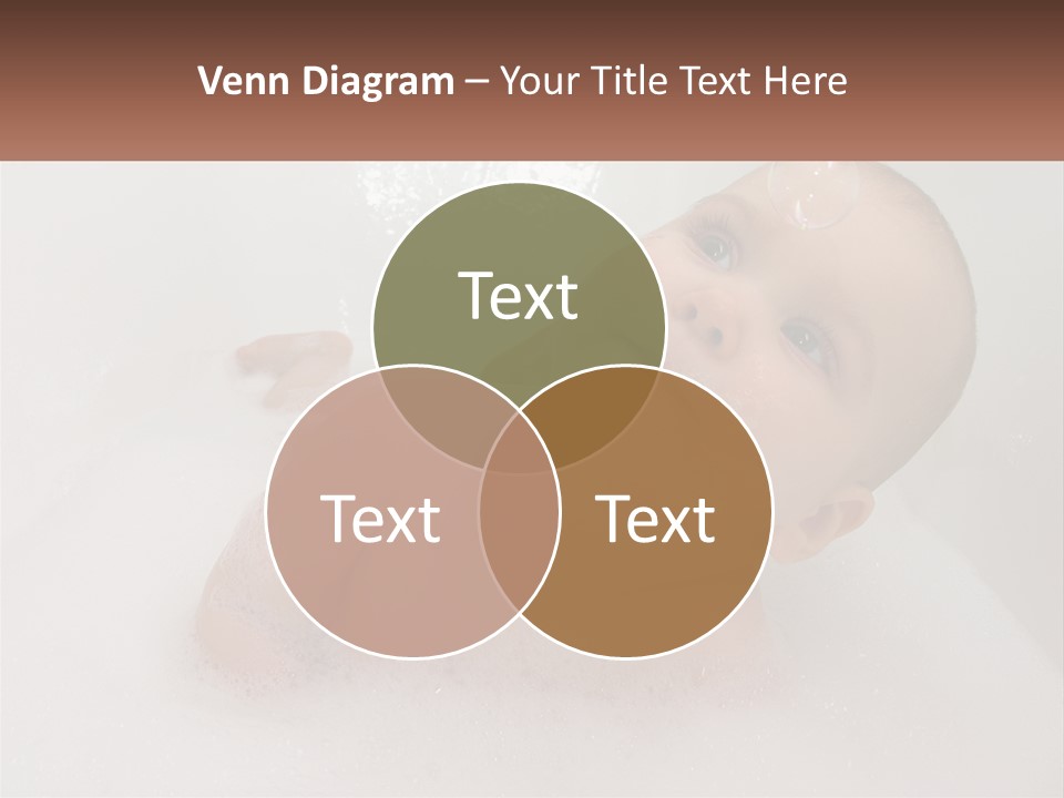 A Baby In A Bathtub With Bubbles Of Water PowerPoint Template