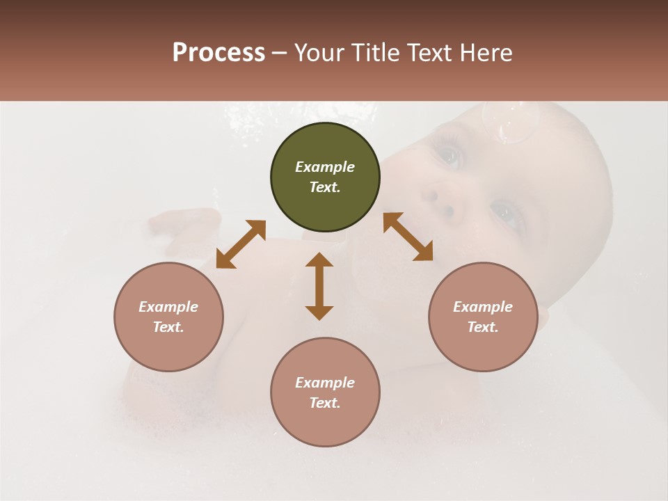 A Baby In A Bathtub With Bubbles Of Water PowerPoint Template