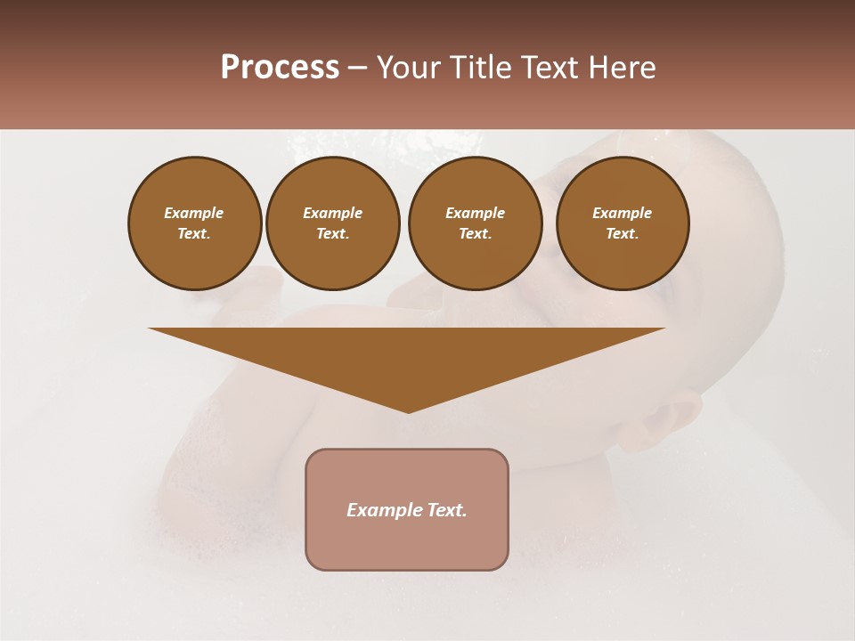 A Baby In A Bathtub With Bubbles Of Water PowerPoint Template
